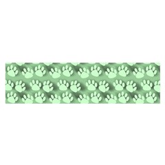 Pattern Texture Feet Dog Green Satin Scarf (oblong)