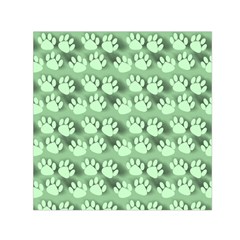 Pattern Texture Feet Dog Green Small Satin Scarf (square)