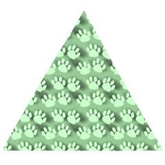 Pattern Texture Feet Dog Green Wooden Puzzle Triangle by HermanTelo