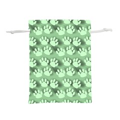 Pattern Texture Feet Dog Green Lightweight Drawstring Pouch (l)