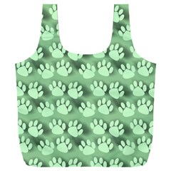 Pattern Texture Feet Dog Green Full Print Recycle Bag (xxxl)