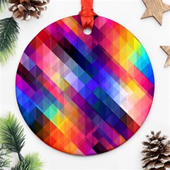 Abstract Background Colorful Pattern Ornament (round) by HermanTelo