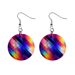 Abstract Background Colorful Pattern Mini Button Earrings