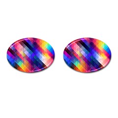 Abstract Background Colorful Pattern Cufflinks (oval) by HermanTelo