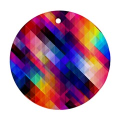 Abstract Background Colorful Pattern Round Ornament (two Sides) by HermanTelo