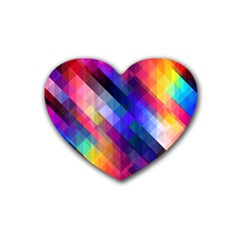 Abstract Background Colorful Pattern Heart Coaster (4 Pack)  by HermanTelo