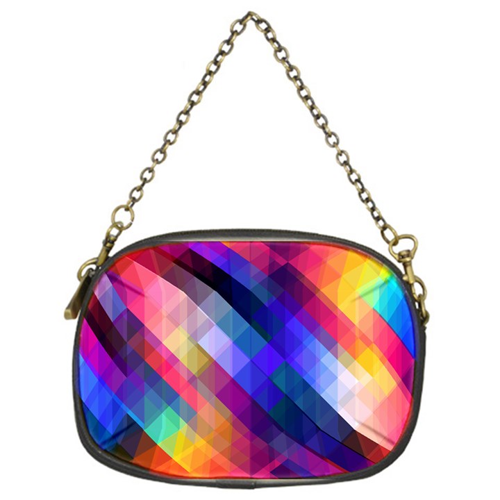 Abstract Background Colorful Pattern Chain Purse (One Side)