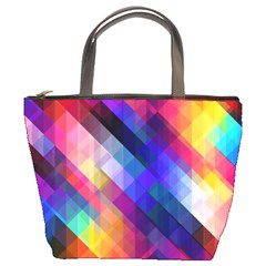 Abstract Background Colorful Pattern Bucket Bag