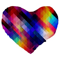 Abstract Background Colorful Pattern Large 19  Premium Heart Shape Cushions