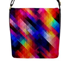 Abstract Background Colorful Pattern Flap Closure Messenger Bag (l)