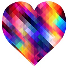 Abstract Background Colorful Pattern Wooden Puzzle Heart