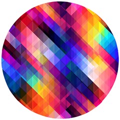 Abstract Background Colorful Pattern Wooden Puzzle Round