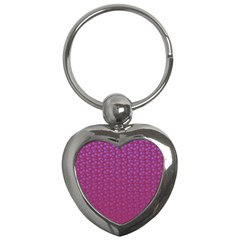 Background Polka Pattern Pink Key Chain (heart) by HermanTelo