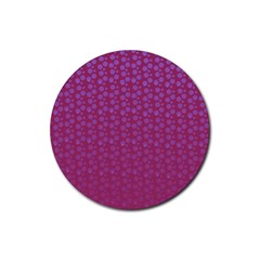 Background Polka Pattern Pink Rubber Coaster (round)  by HermanTelo