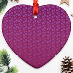 Background Polka Pattern Pink Heart Ornament (Two Sides) Front