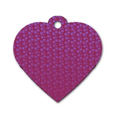 Background Polka Pattern Pink Dog Tag Heart (one Side)