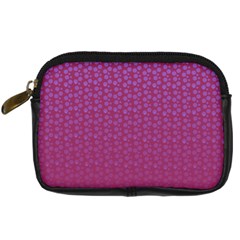 Background Polka Pattern Pink Digital Camera Leather Case