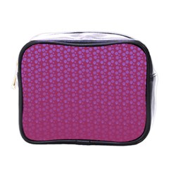 Background Polka Pattern Pink Mini Toiletries Bag (one Side)