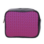 Background Polka Pattern Pink Mini Toiletries Bag (Two Sides) Front