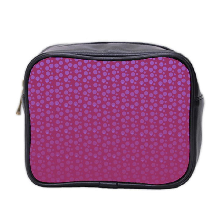 Background Polka Pattern Pink Mini Toiletries Bag (Two Sides)