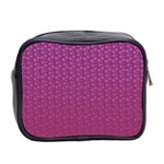 Background Polka Pattern Pink Mini Toiletries Bag (Two Sides) Back