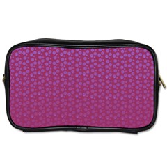 Background Polka Pattern Pink Toiletries Bag (one Side) by HermanTelo