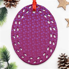 Background Polka Pattern Pink Ornament (oval Filigree) by HermanTelo