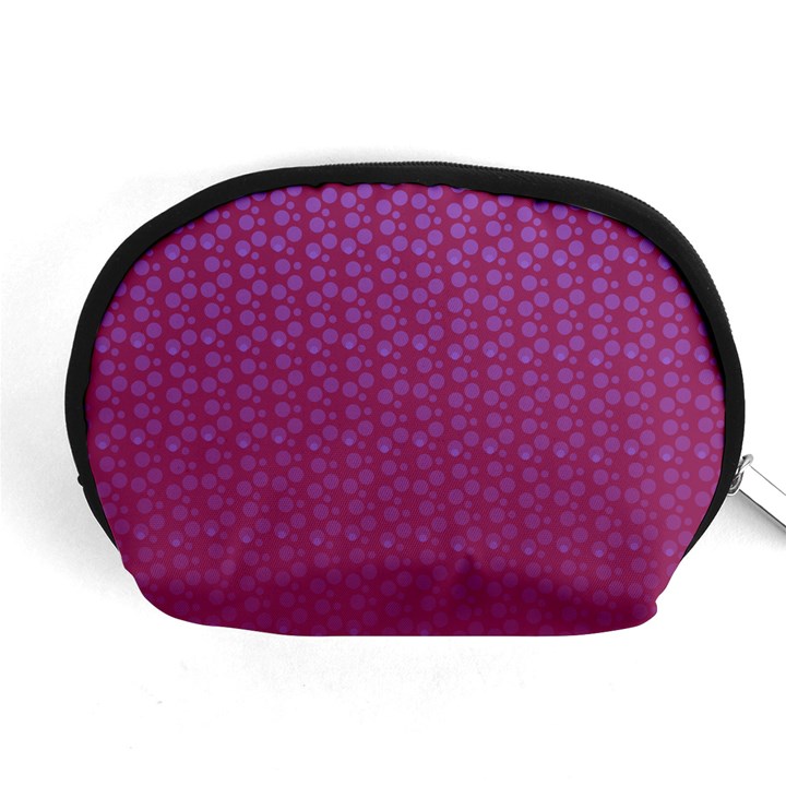 Background Polka Pattern Pink Accessory Pouch (Medium)