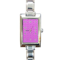 Background Polka Pink Rectangle Italian Charm Watch