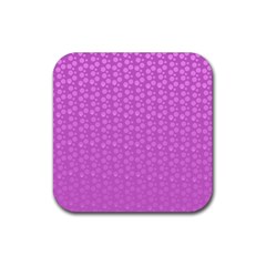 Background Polka Pink Rubber Coaster (square)  by HermanTelo