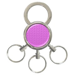 Background Polka Pink 3-ring Key Chain by HermanTelo