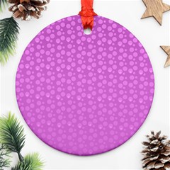 Background Polka Pink Round Ornament (Two Sides)