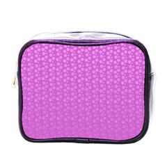 Background Polka Pink Mini Toiletries Bag (one Side) by HermanTelo