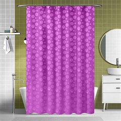 Background Polka Pink Shower Curtain 48  x 72  (Small) 