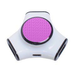 Background Polka Pink 3-Port USB Hub