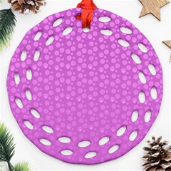 Background Polka Pink Ornament (Round Filigree)