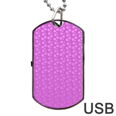 Background Polka Pink Dog Tag USB Flash (Two Sides)