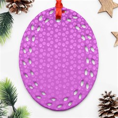 Background Polka Pink Oval Filigree Ornament (Two Sides)