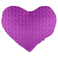 Background Polka Pink Large 19  Premium Heart Shape Cushions