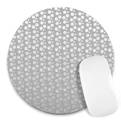 Background Polka Grey Round Mousepads by HermanTelo