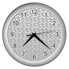 Background Polka Grey Wall Clock (silver) by HermanTelo