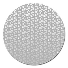 Background Polka Grey Magnet 5  (round) by HermanTelo