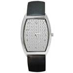 Background Polka Grey Barrel Style Metal Watch Front