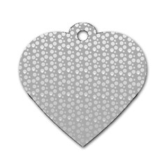 Background Polka Grey Dog Tag Heart (one Side)