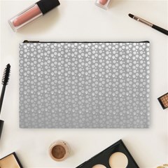 Background Polka Grey Cosmetic Bag (large) by HermanTelo