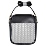 Background Polka Grey Girls Sling Bag Front