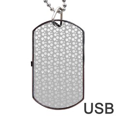 Background Polka Grey Dog Tag Usb Flash (one Side)