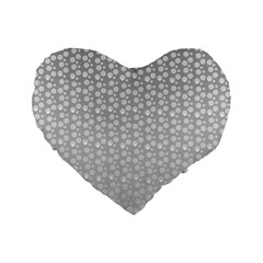 Background Polka Grey Standard 16  Premium Heart Shape Cushions by HermanTelo