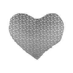 Background Polka Grey Standard 16  Premium Flano Heart Shape Cushions