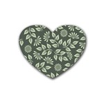 Flowers Pattern Spring Nature Heart Coaster (4 pack)  Front